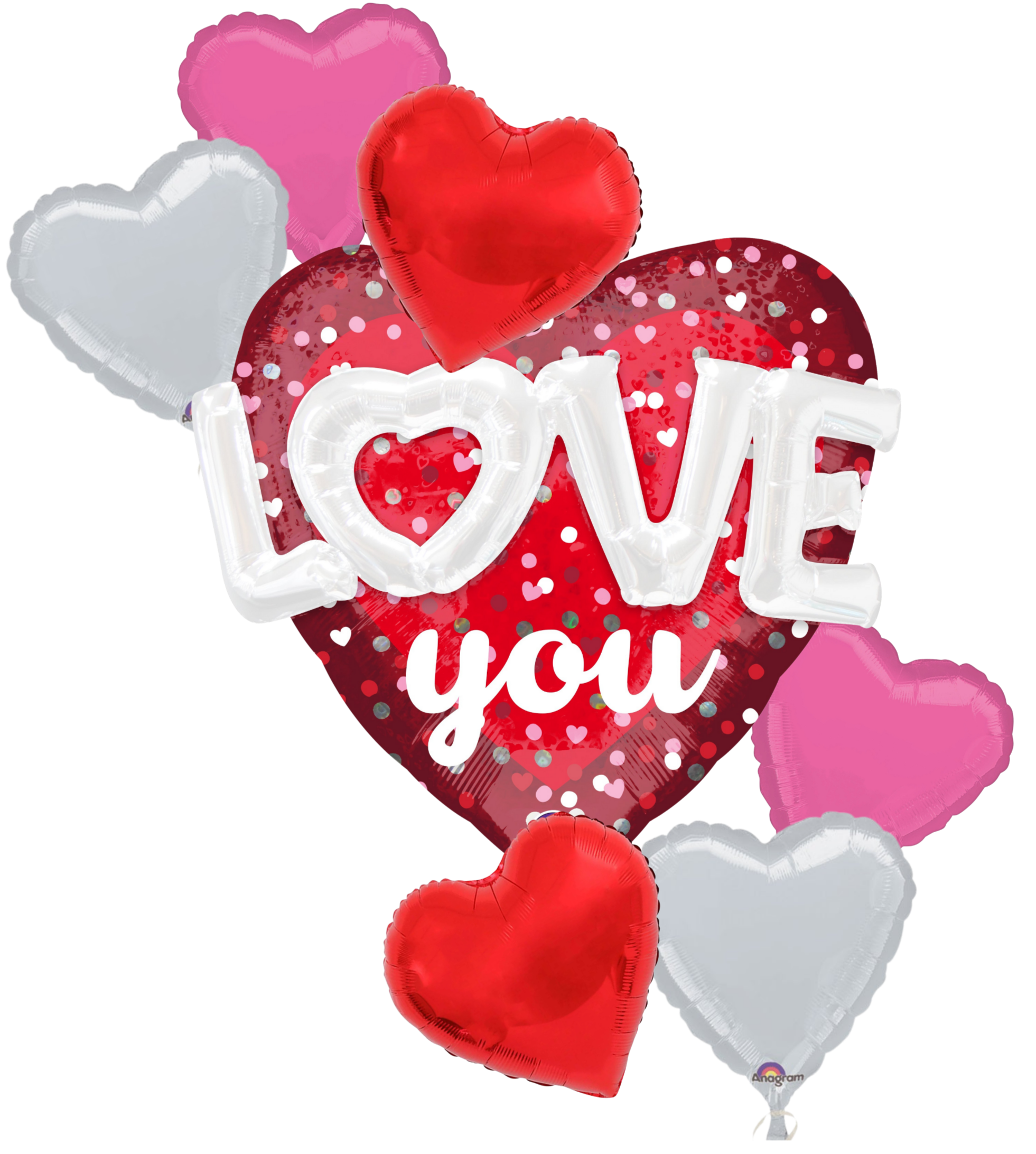 7 Piece Love You Heart Bouquet