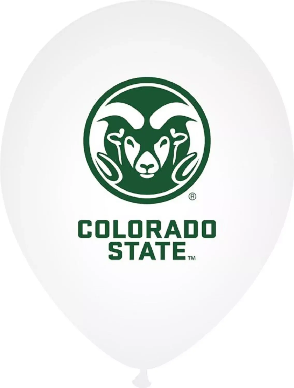 11" White Colorado State University Latex Balloon