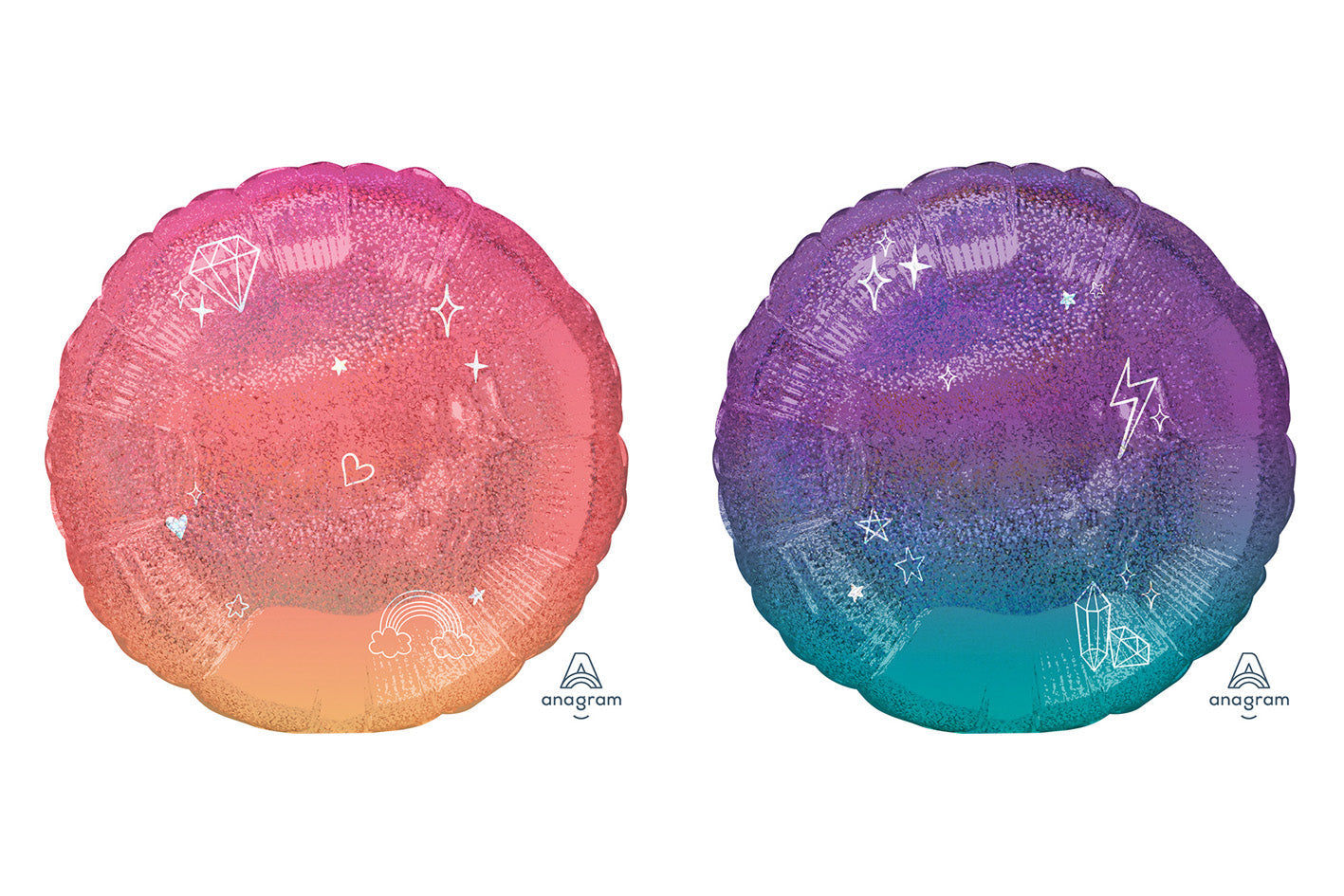 Papel de aluminio ombré brillante redondo de 18"