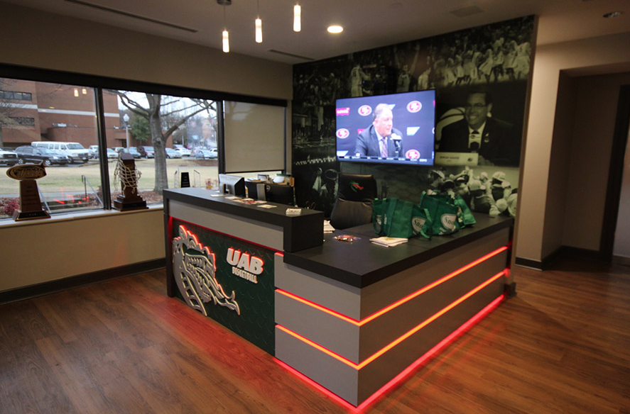 UAB Coaches office reception desk