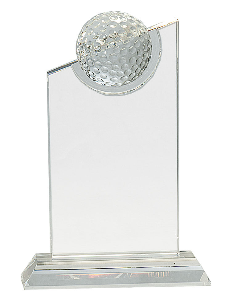 Clear Crystal with Inset Crystal Golf Ball on Clear Base