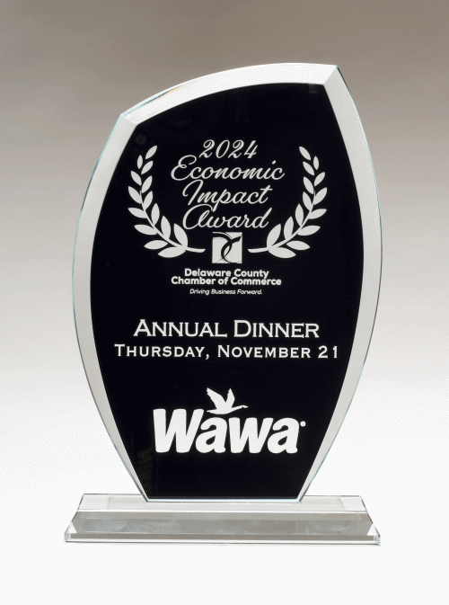 Thumbnail: Tidal Series Glass Award with Colored Background