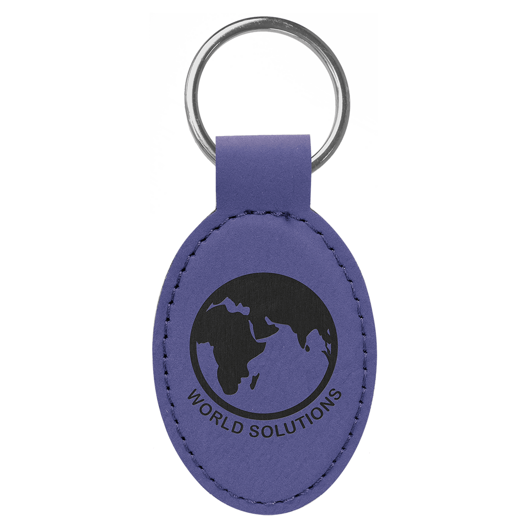 Oval Leatherette Keychain