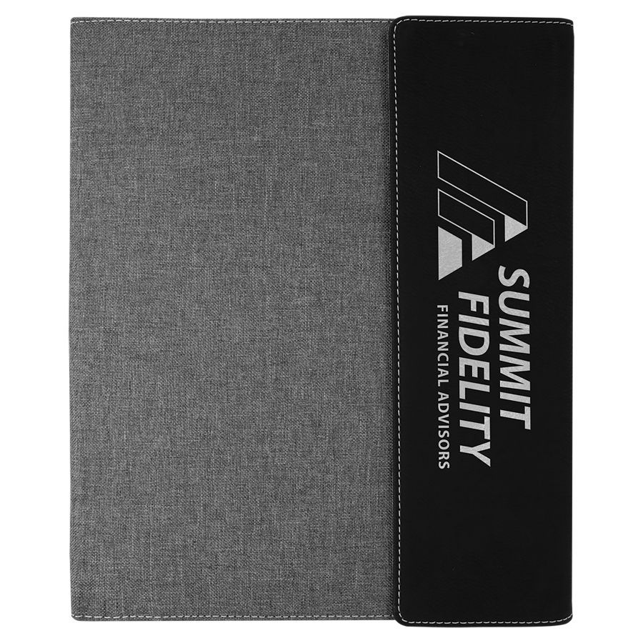 Thumbnail: Large 9.5" x 12" Leatherette Canvas Portfolio with Notepad
