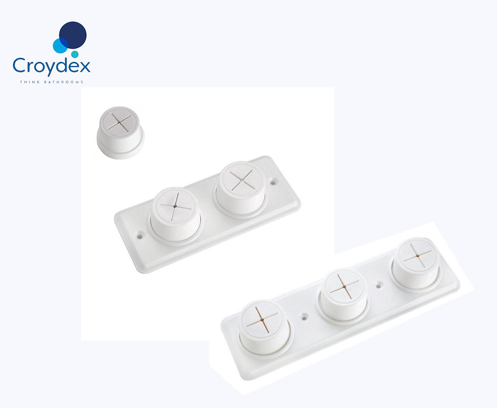 Croydex Towel Cloth Holder - White Rubber - Single / Double / Triple