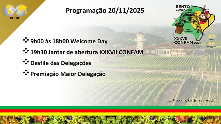 Programação CONFAM 2025 dia 20-11