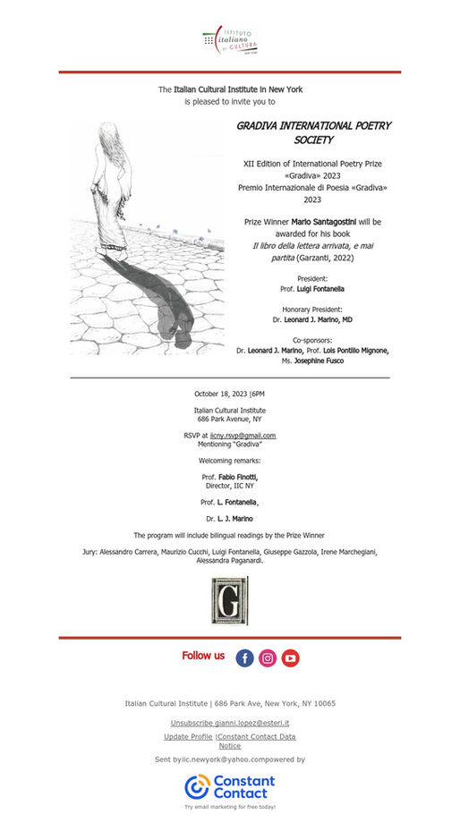 Cerimonia International Poetry Prize GRADIVA 2023