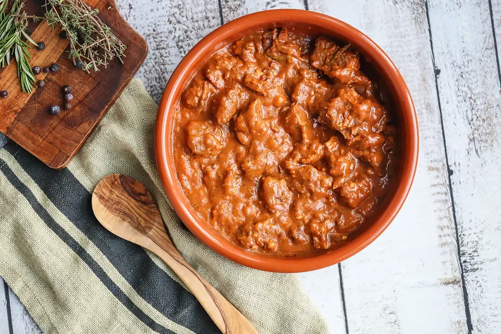 Beef Stew in Orange Bowl