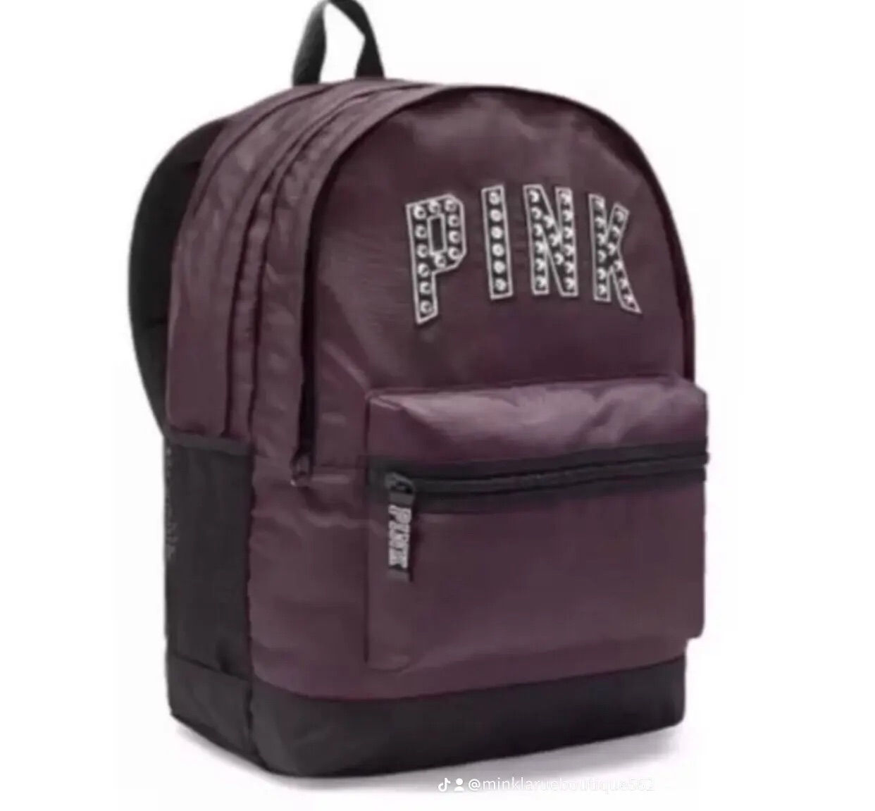 Burgundy And Black Bling Back Pack 