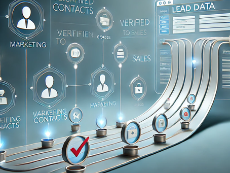 A CRM dashboard illustrating clean, verified data flowing from marketing to sales, contrasting with a section showing messy, duplicate, and incorrect data