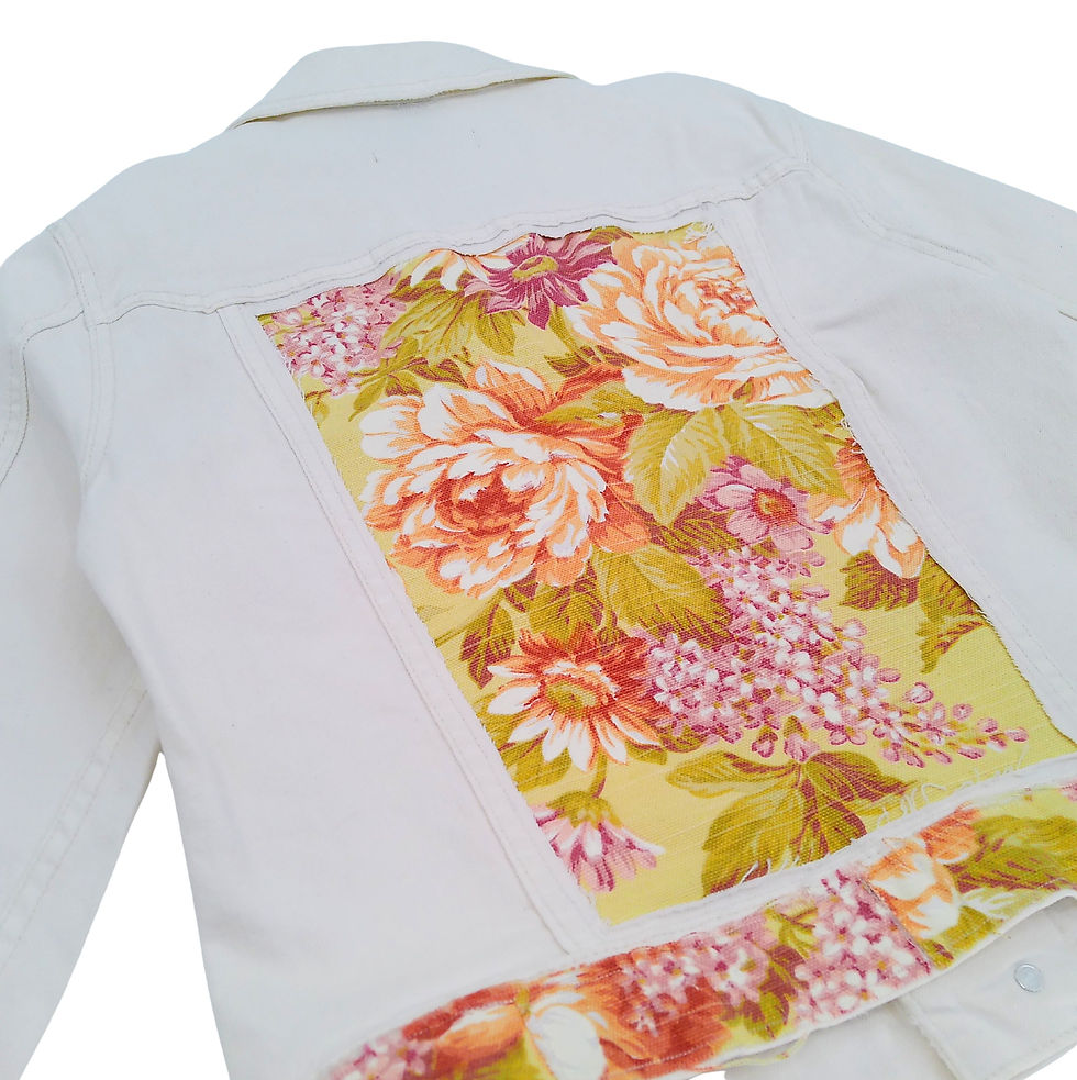 Thumbnail: Jacket, Cream Denim Flowers