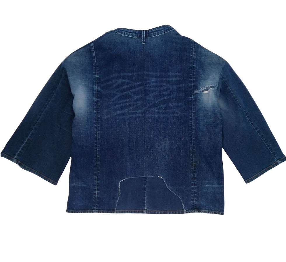 Thumbnail: Coat, Dark Denim Wood Bead