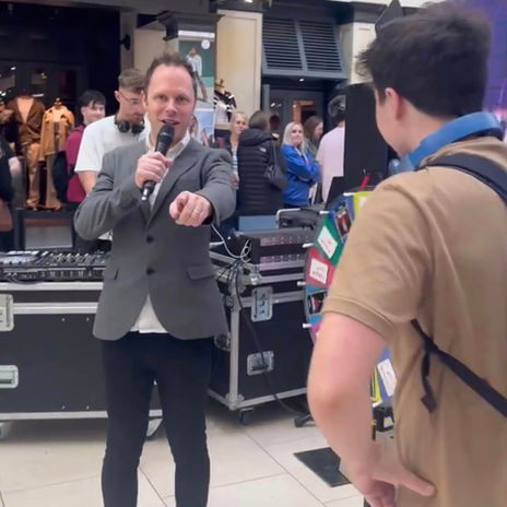 Andy G hosting on stahe in Newcastle