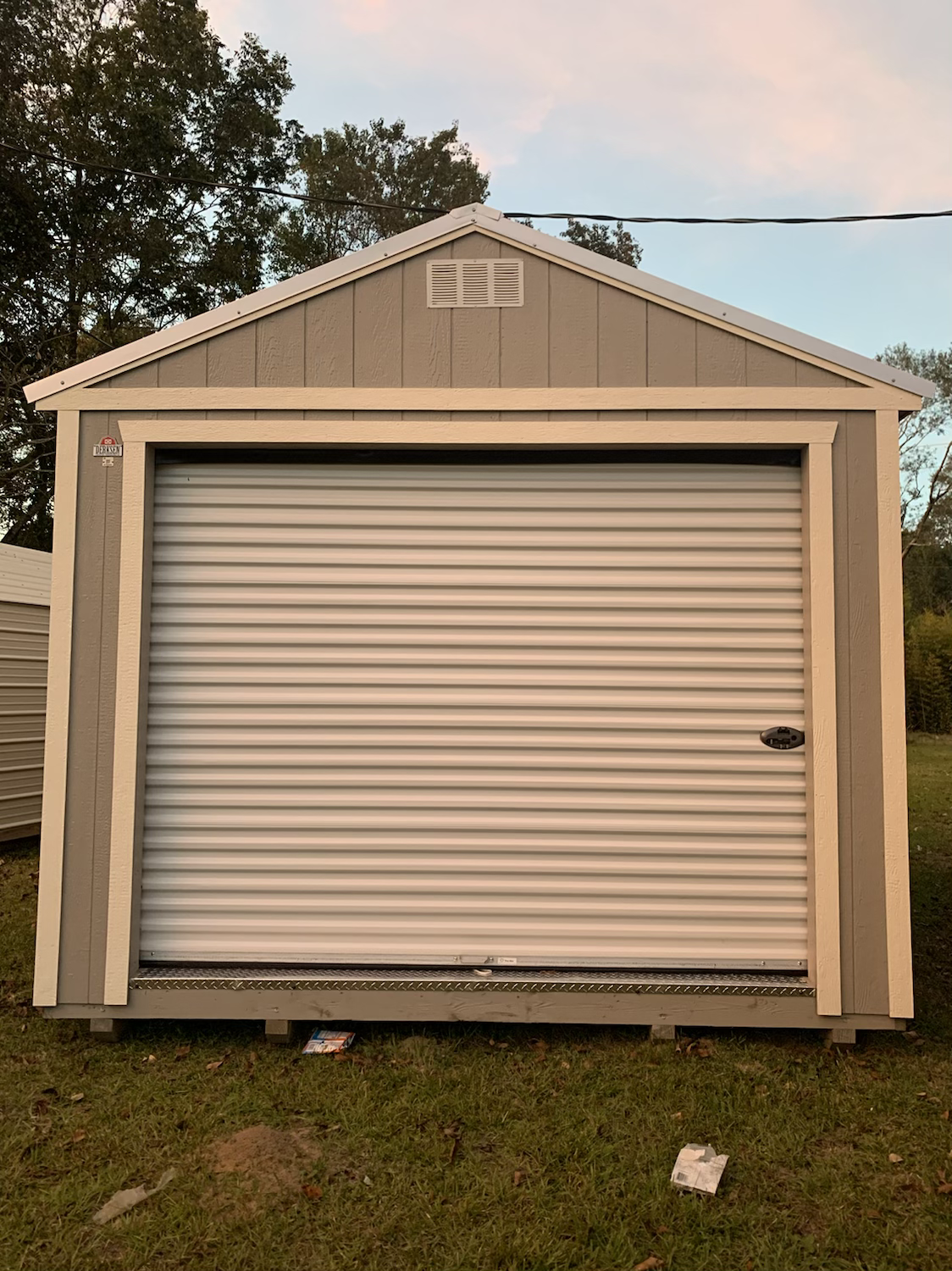 12x32 Garage with special rubber floor for easy cleanup