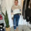 Thumbnail: 254 -Distressed Roll Up Stretch Mom Jean