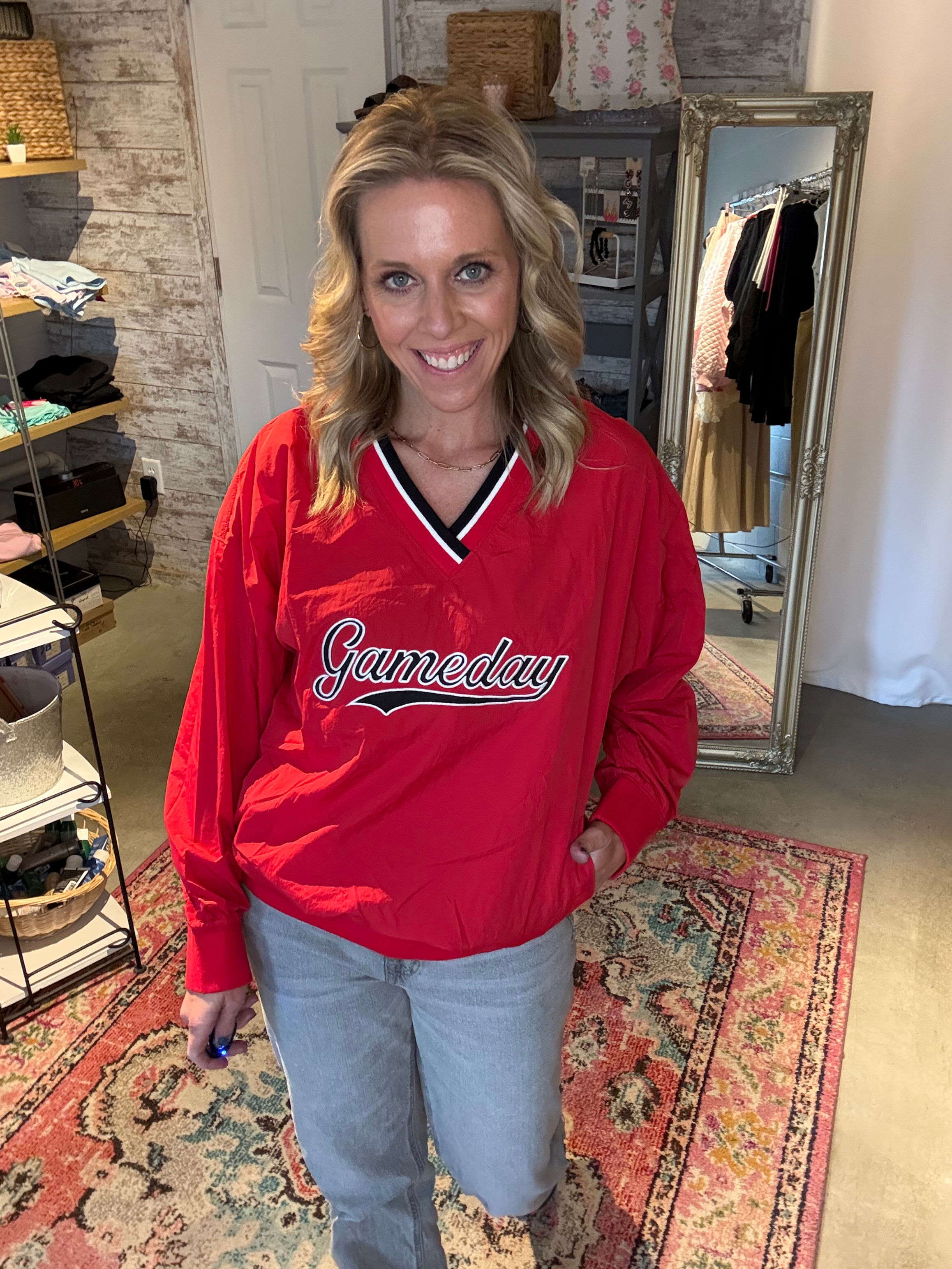 266 -Game Day V-Neck Windbreaker