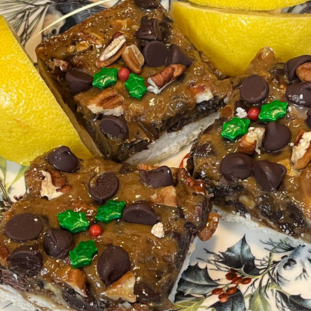 Lemon Pecan Pie Slab Bars - Try a Lemon Twist to an age old pie recipe!