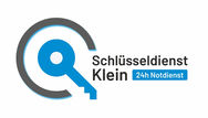 Schlüssel Klein Logo, Schlüsseldiest Klein, 24h Notdienst, blauer Schlüssel, weißer Hintergrund