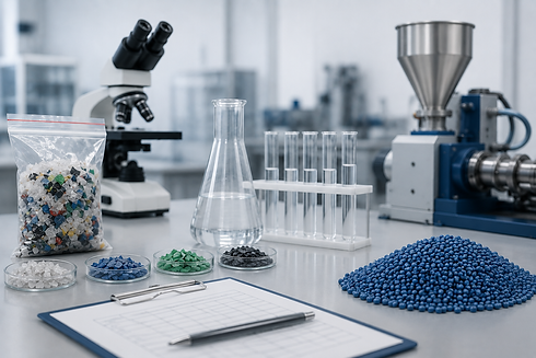 Lab testing for toxin-free cable recycling and plastic separation.