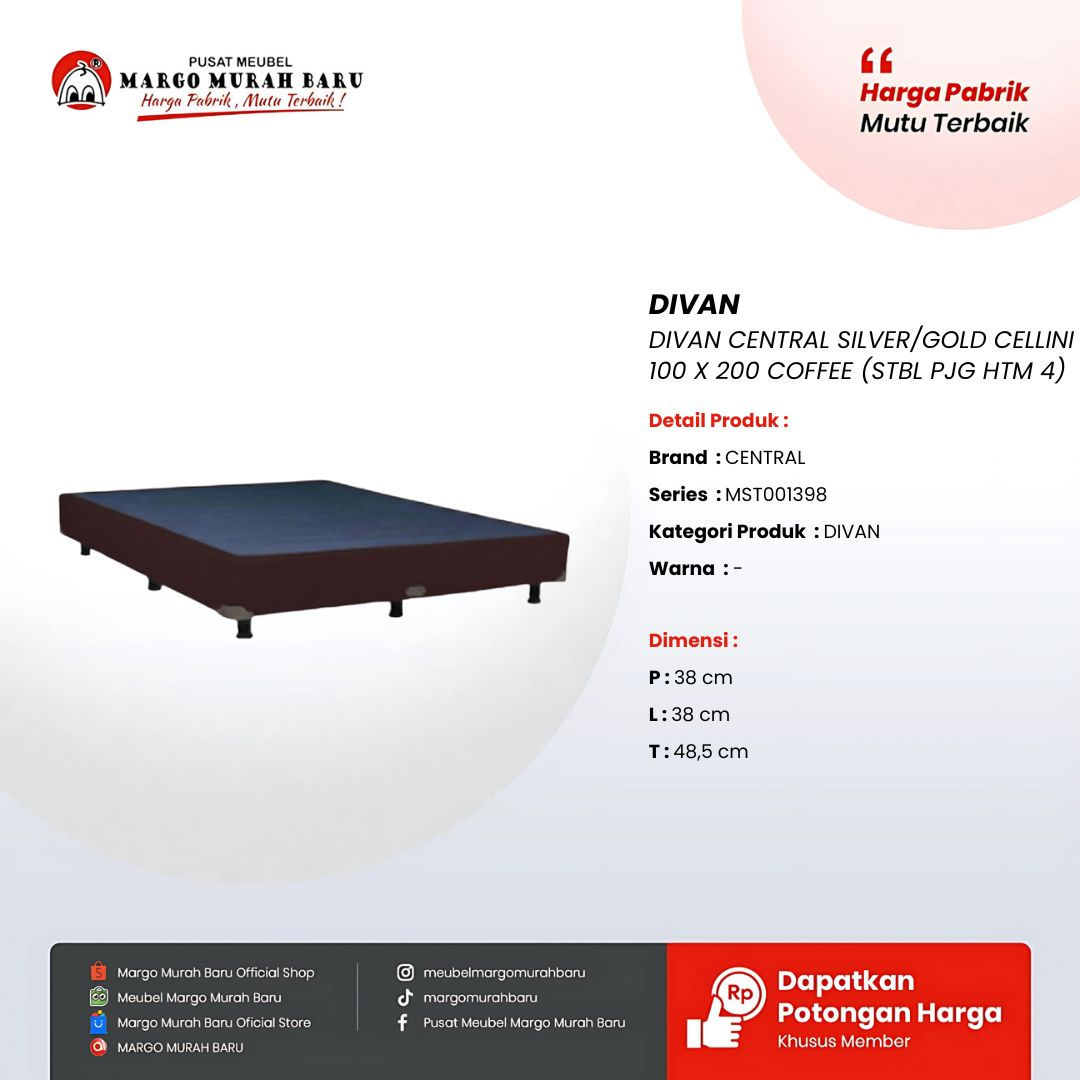 DIVAN CENTRAL SILVER/GOLD CELLINI