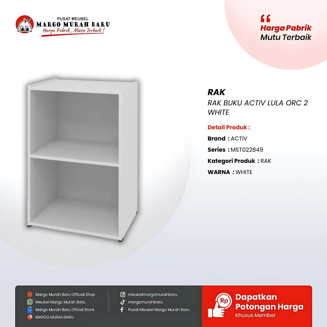 RAK BUKU ACTIV LULA ORC 2 WHITE