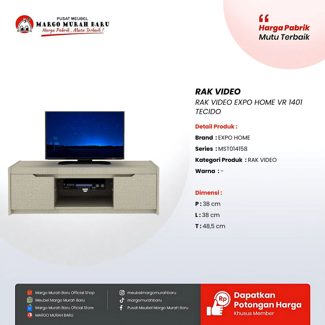 RAK VIDEO EXPO HOME VR 1401 TECIDO