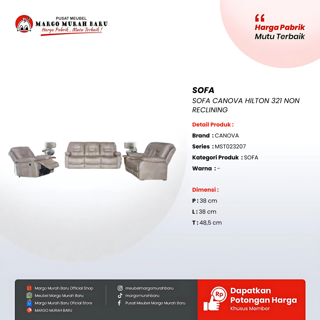 SOFA CANOVA HILTON 321 NON RECLINING