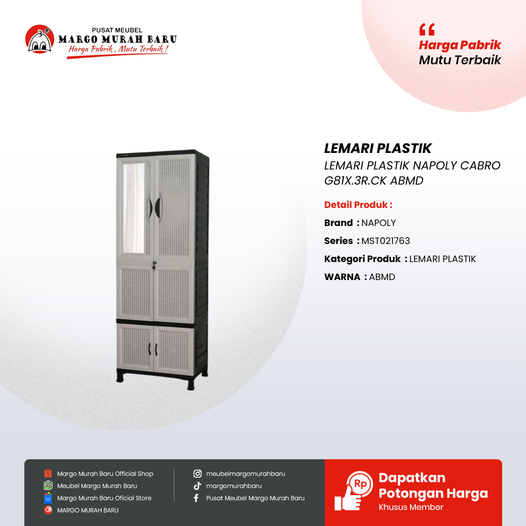 LEMARI PLASTIK NAPOLY CABRO G81X.3R.CK