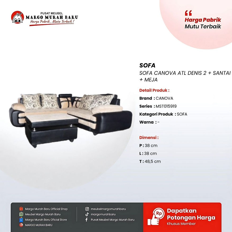 SOFA CANOVA ATL DENIS 2 + SANTAI + MEJA