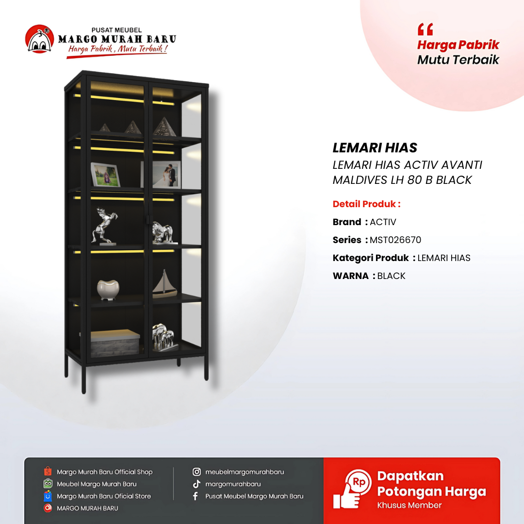 LEMARI HIAS ACTIV AVANTI MALDIVES LH 80 B BLACK