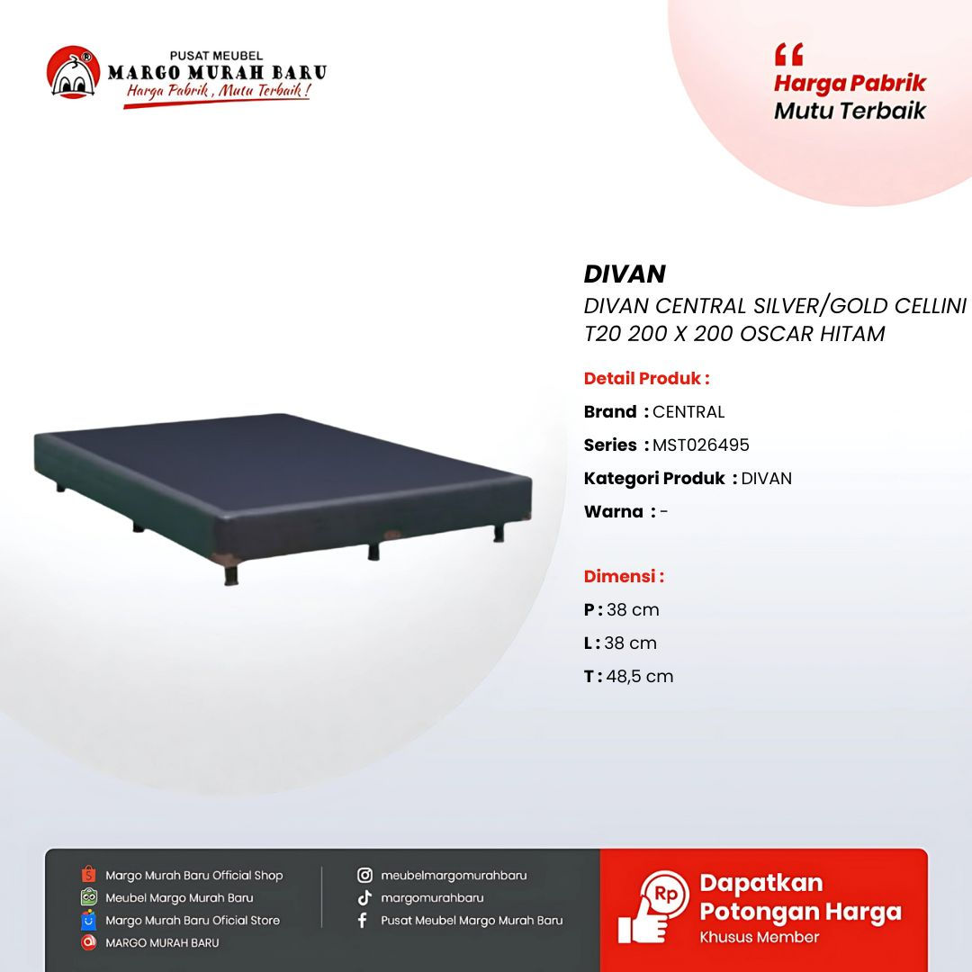 DIVAN CENTRAL SILVER/GOLD CELLINI T20