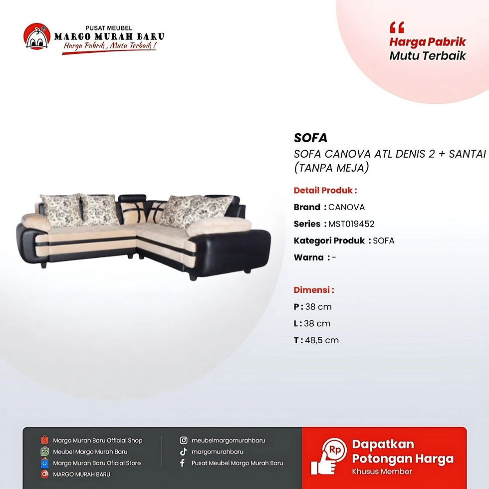 SOFA CANOVA ATL DENIS 2 + SANTAI (TANPA MEJA)