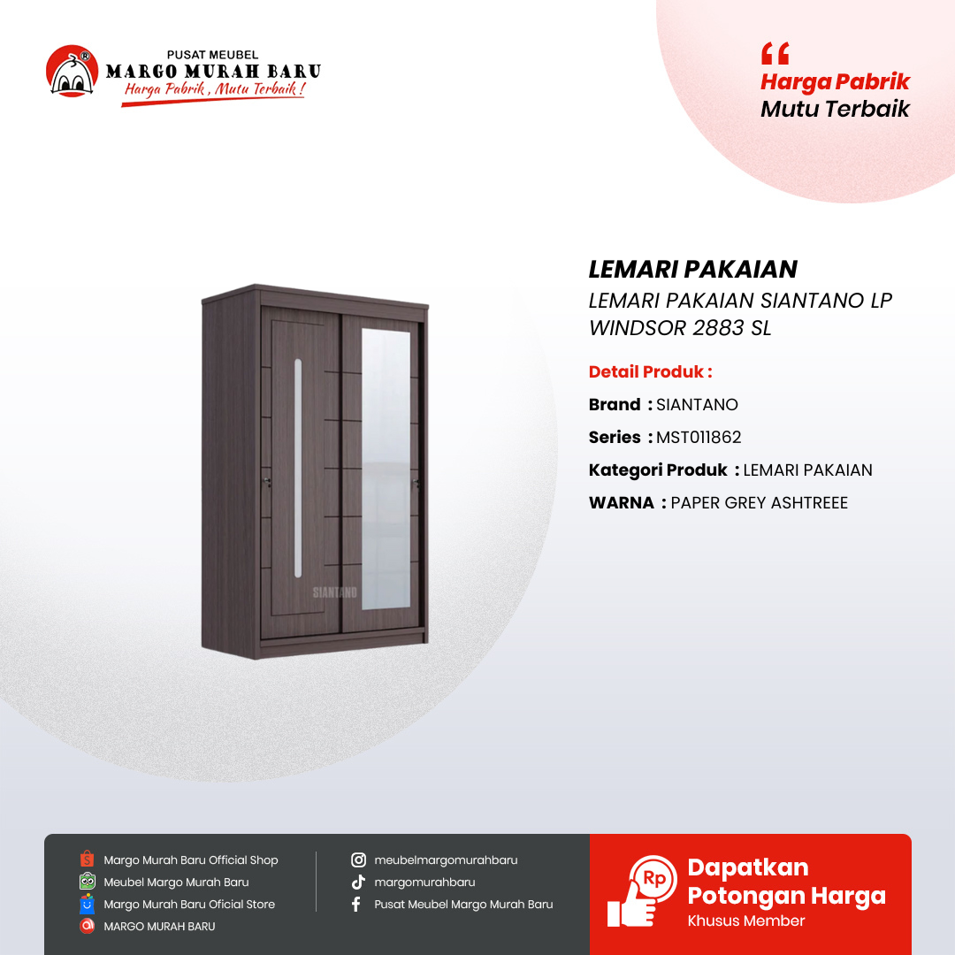 LEMARI PAKAIAN SIANTANO LP WINDSOR 2883 SL