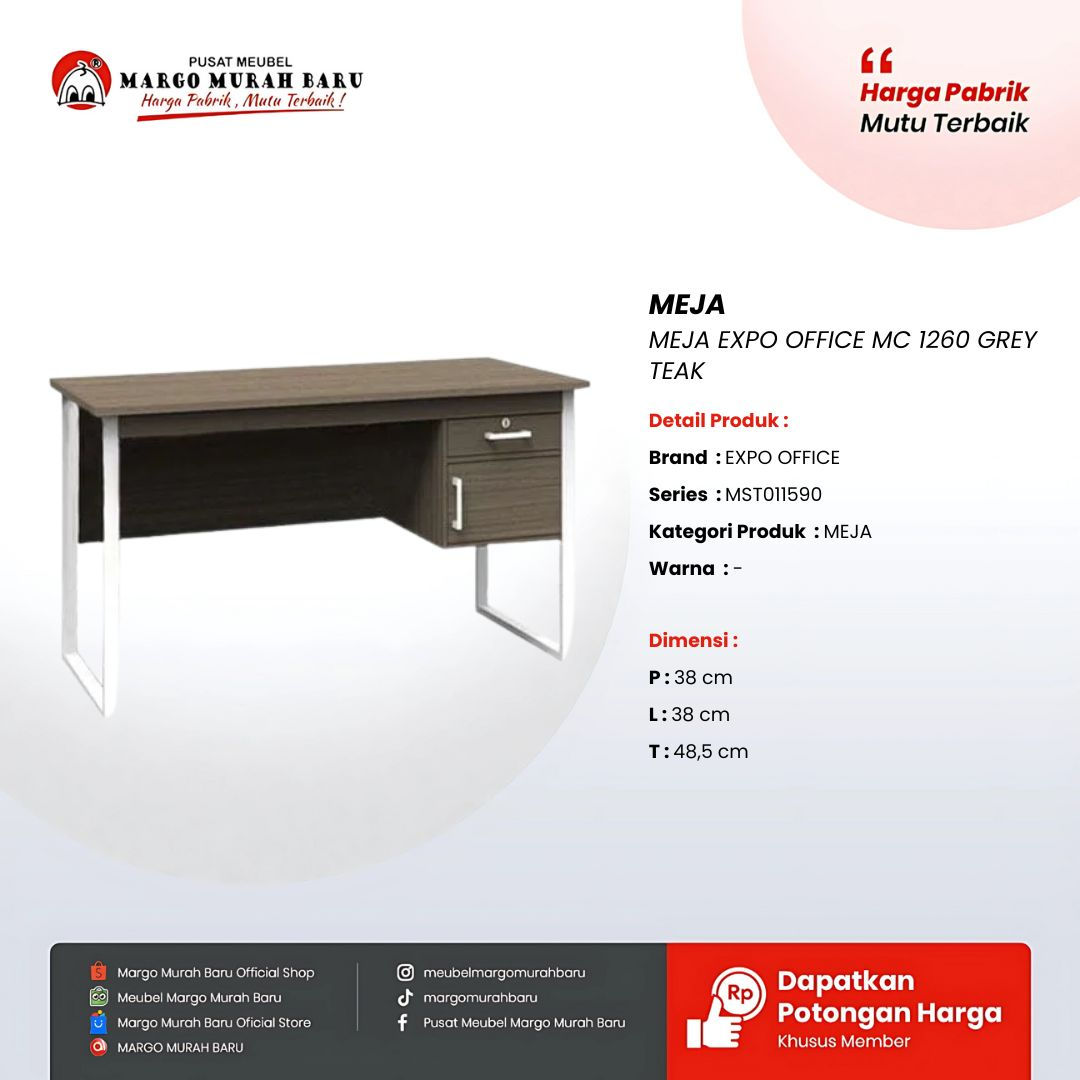 MEJA EXPO OFFICE MC 1260 GREY TEAK