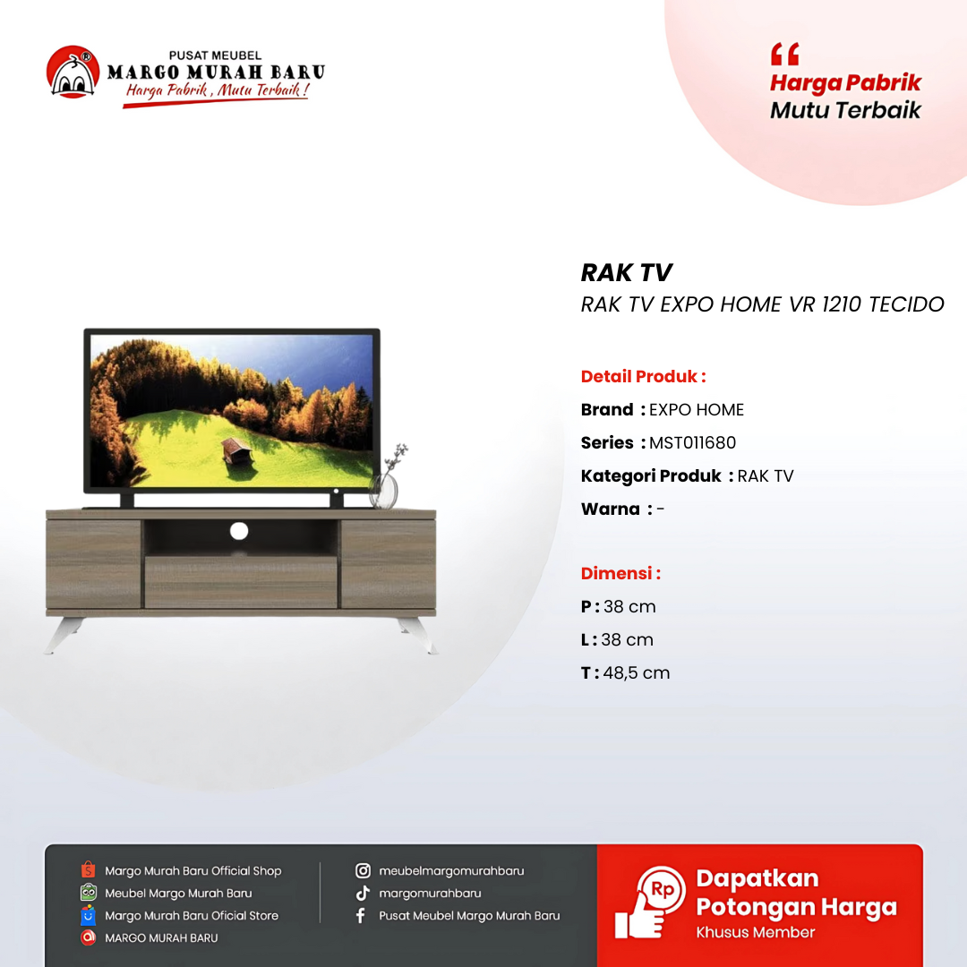 RAK TV EXPO HOME VR 1210 TECIDO