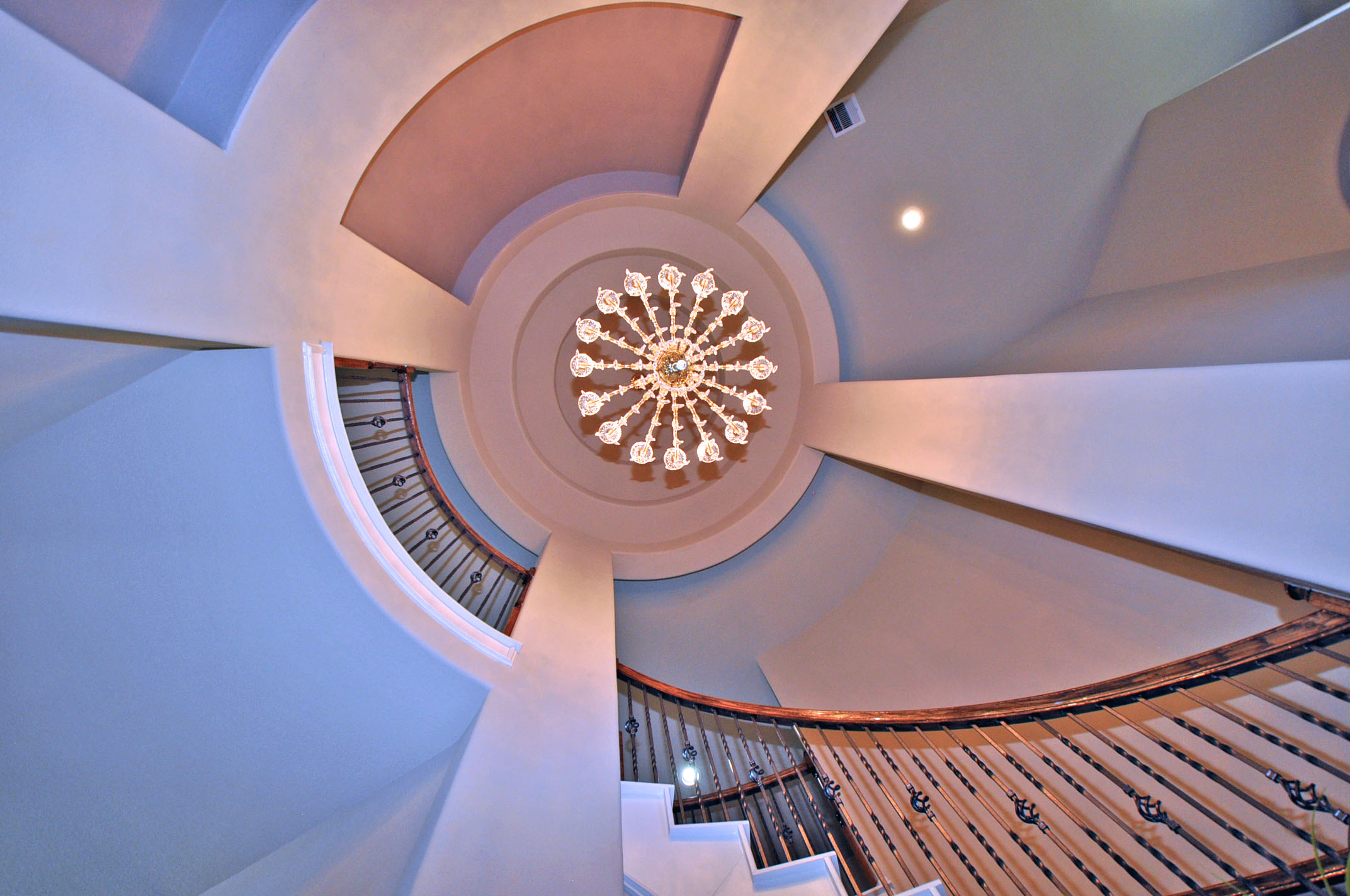 Chandlier by staircase - Violet
