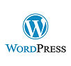 Wordpress logo .. large white W on blue circular background