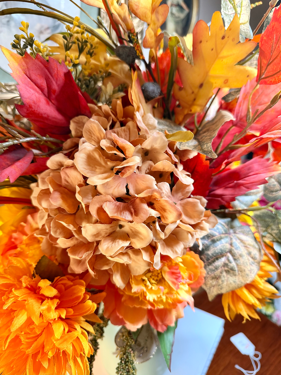 Thumbnail: Thanksgiving Table Centerpiece Fall Floral Arrangement in Vase Autumn Table Deco