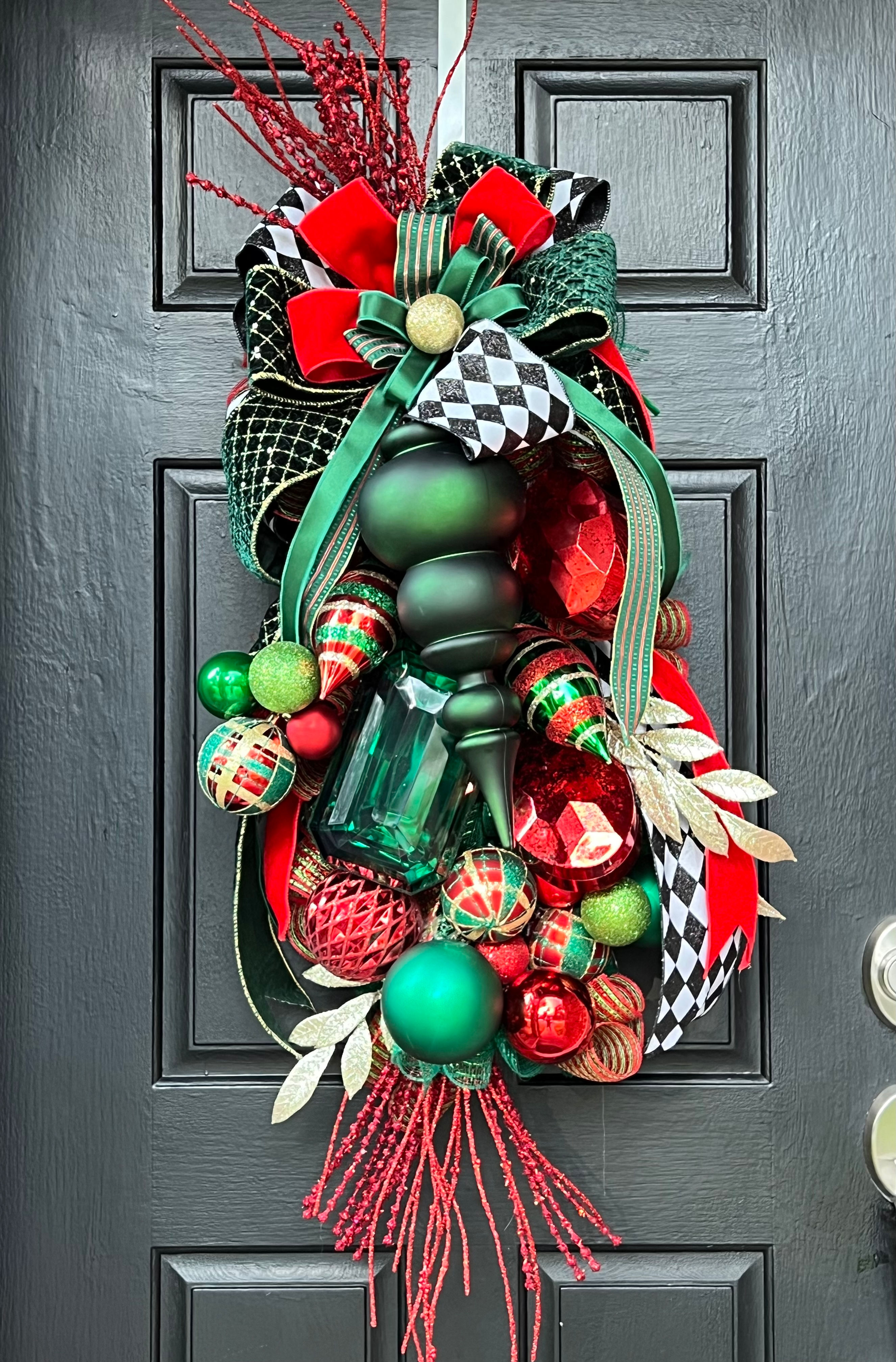 Elegant Holiday Swag – Christmas & Hanukkah Décor | 48” Luxury Door or Mantel Ar