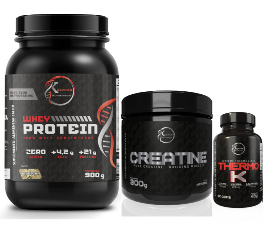 Whey Baunilha 900g+Creatina 300g+TermoK