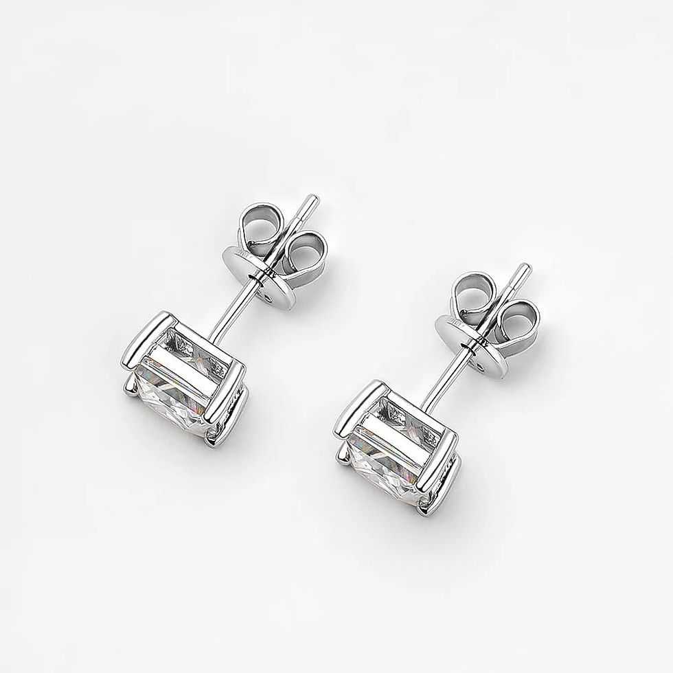 Thumbnail: Princess Cut Moissanite Studs