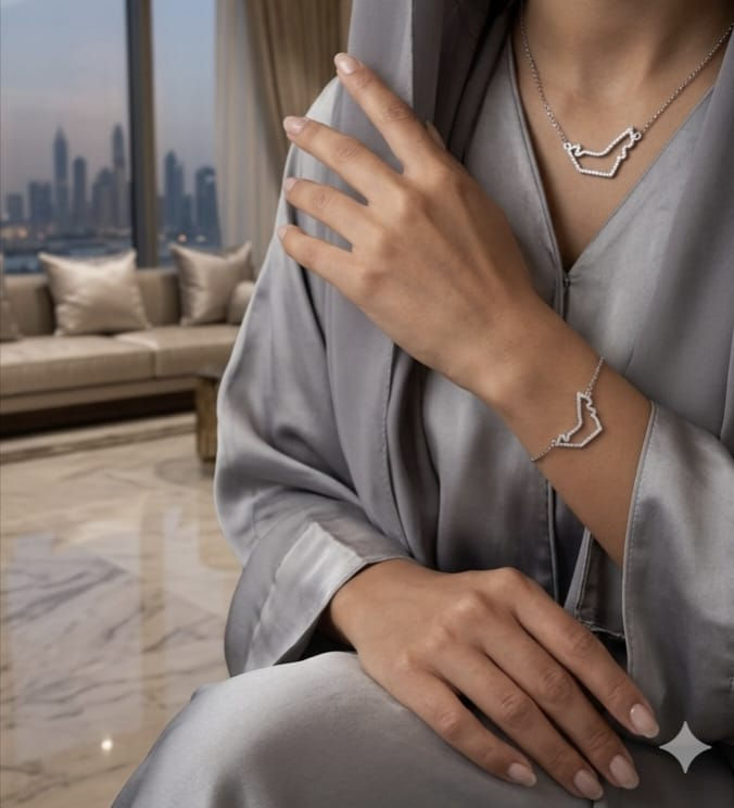 Thumbnail: UAE Map Bracelet with Diamonds