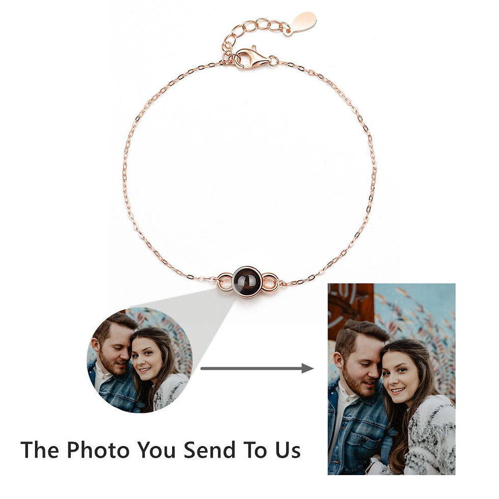 Thumbnail: 925 Sterling Silver Photo Projected Bracelet.