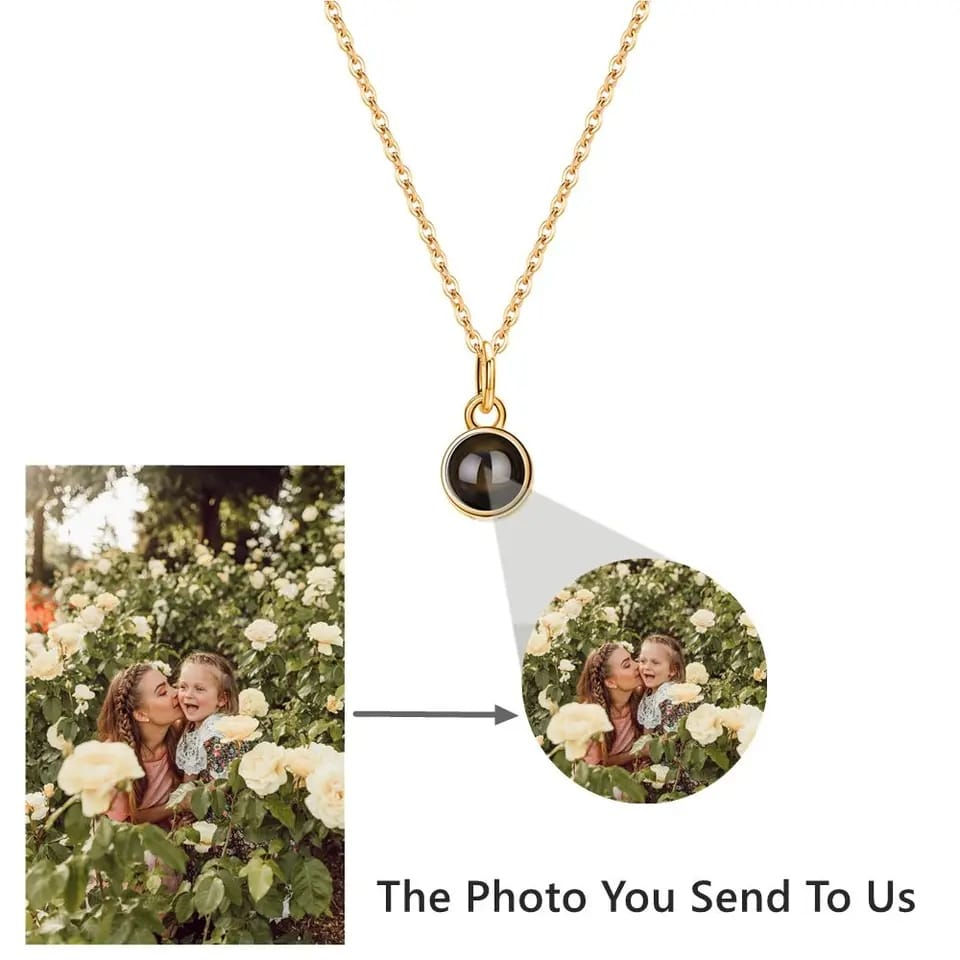 Thumbnail: 925 Sterling Silver Photo Projected Necklace..
