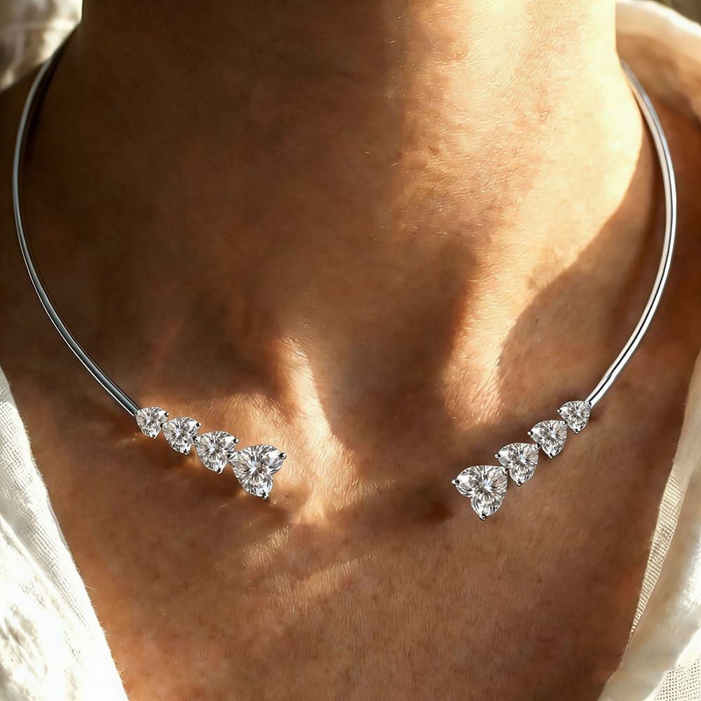 13 Carat Heart Choker Necklace