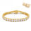 Thumbnail: Yellow gold plated 3mm/4mm Real Moissanite Tennis Bracelet