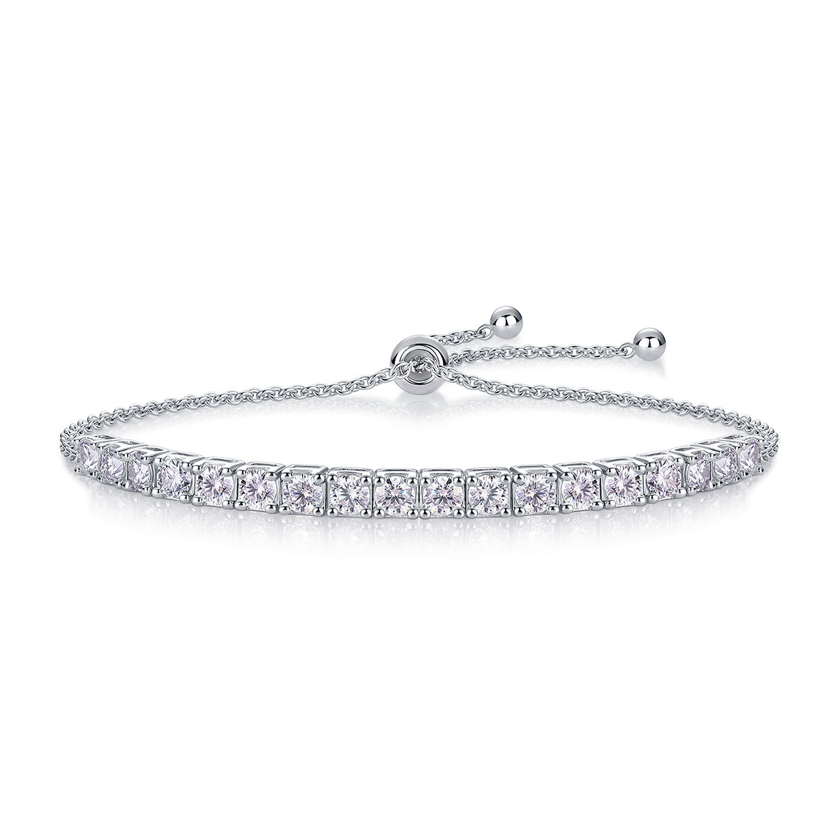 3mm Moissanite Adjustable Tennis Bracelet 