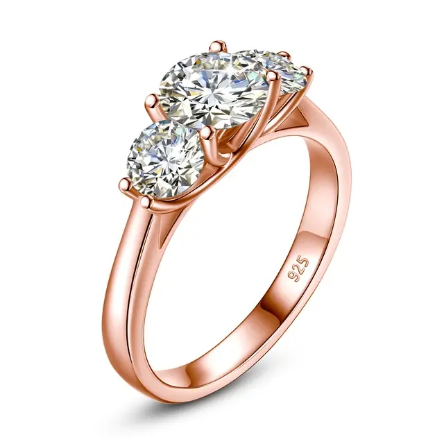 Thumbnail: 3 stone Moissanite Engagement Ring 