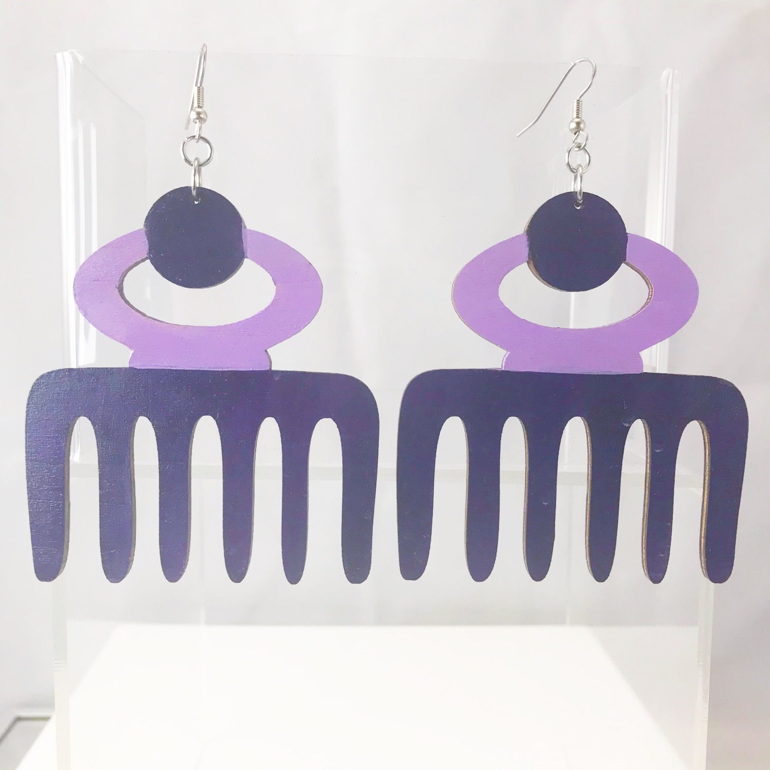 Hand Painted Duafe Wooden Earrings