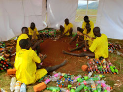 In-mates trained to turn plastic waste to eco-bricks.